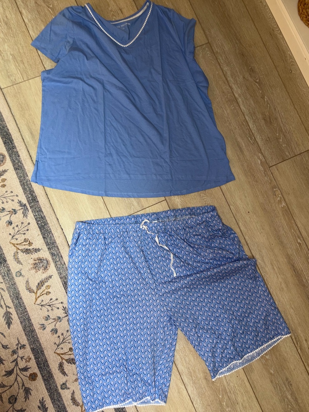 Carole Hochman 2 piece Blue Floral Pajama Loungewear Set 3X - Picture 4 of 7